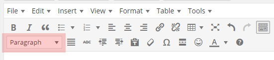 Wordpress editor toolbar buttons