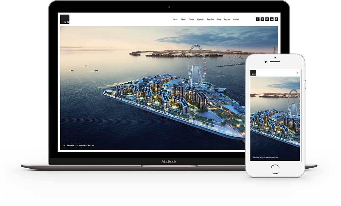 BSBG website on Macbook and iPhone