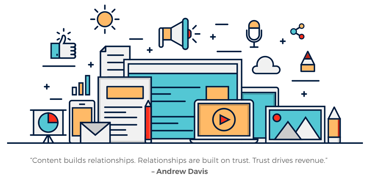 Content Marketing: Content builds relationships. Relationships are built on trust. Trust drives revenue.
