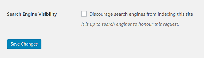 Wordpress: Discourage search engines