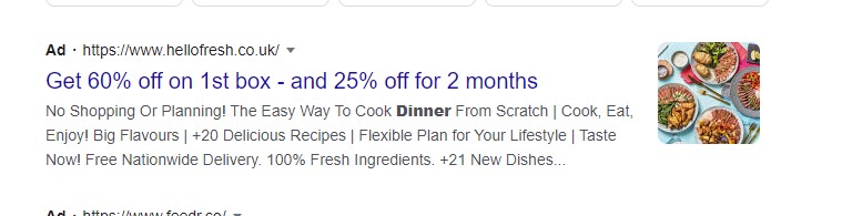 Example of a Google Search ad image extension