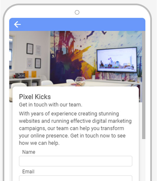 Lead generation form extension on Google Search Ad