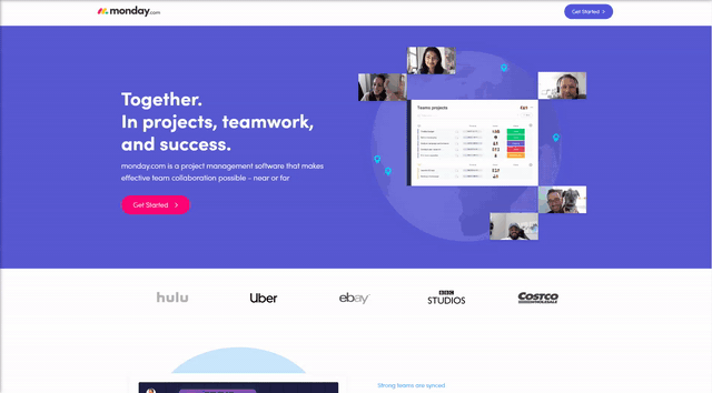 Clean landing page design