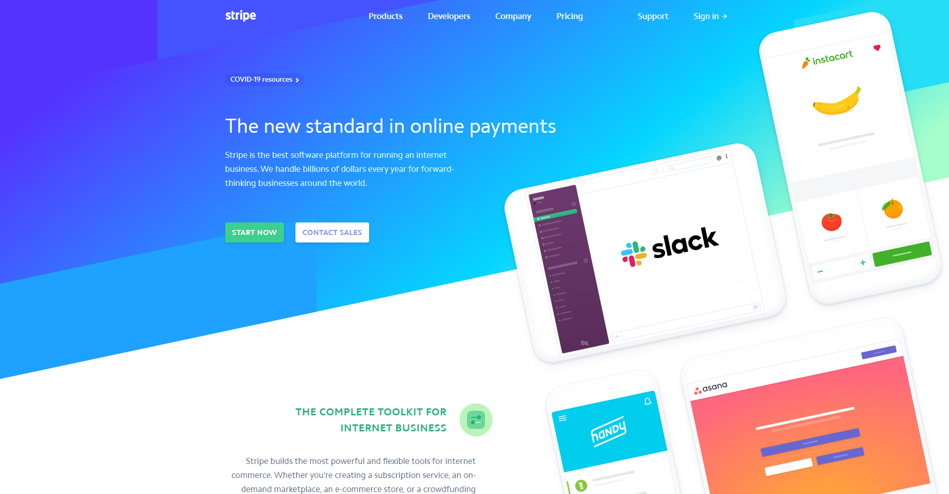 Stripe payment landing page