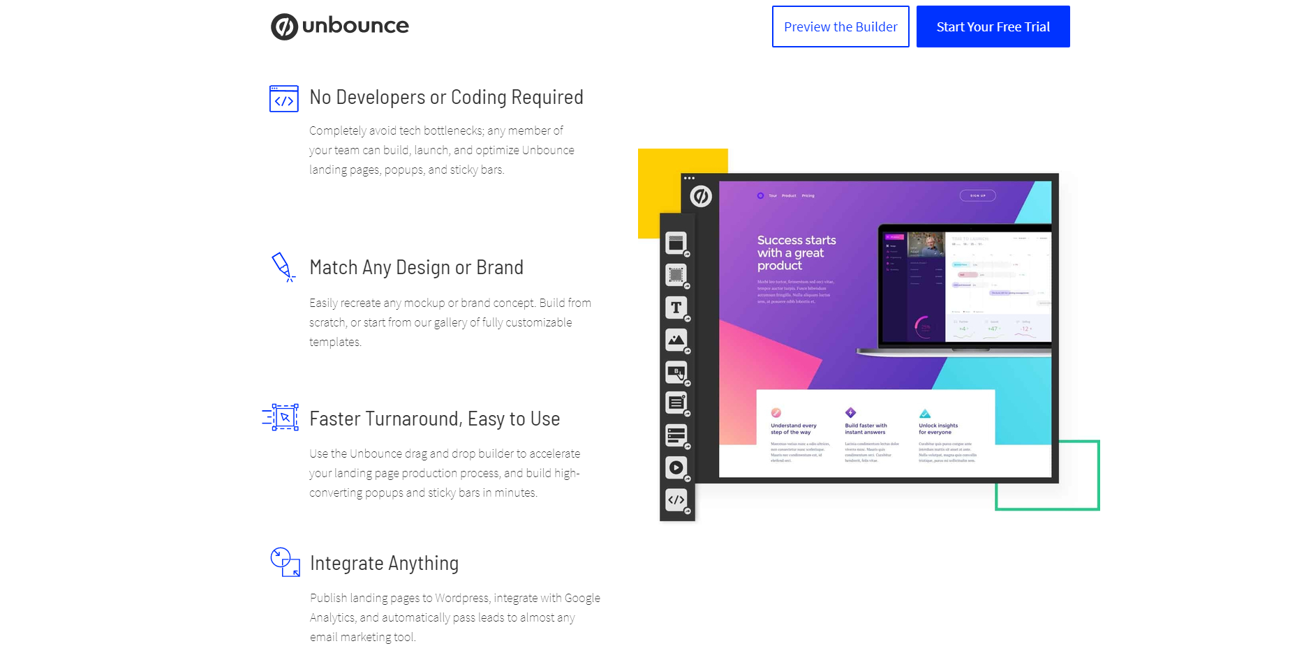 Unbounce Landing Page Icons