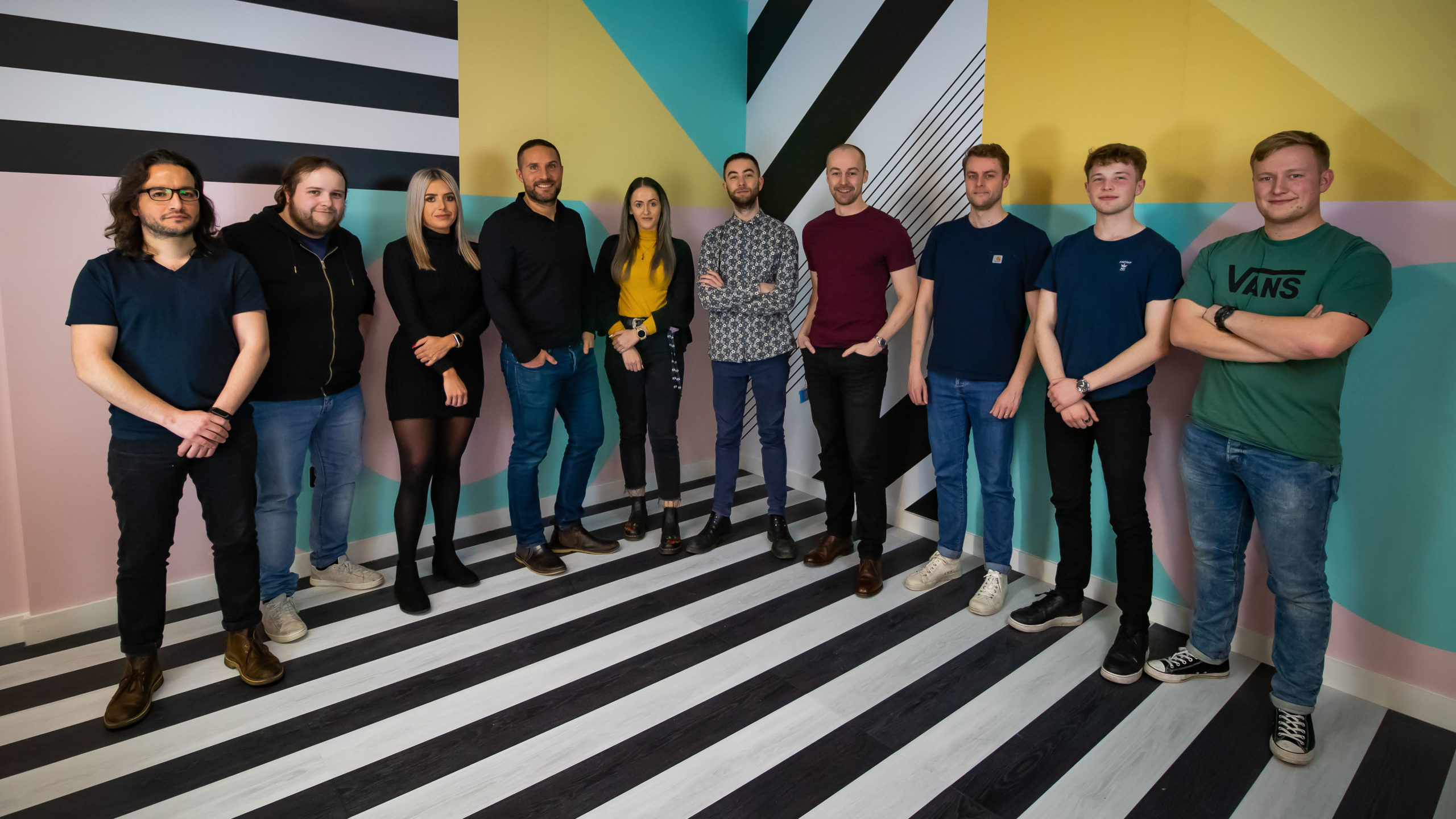 The Pixel Kicks team in our Huckletree office