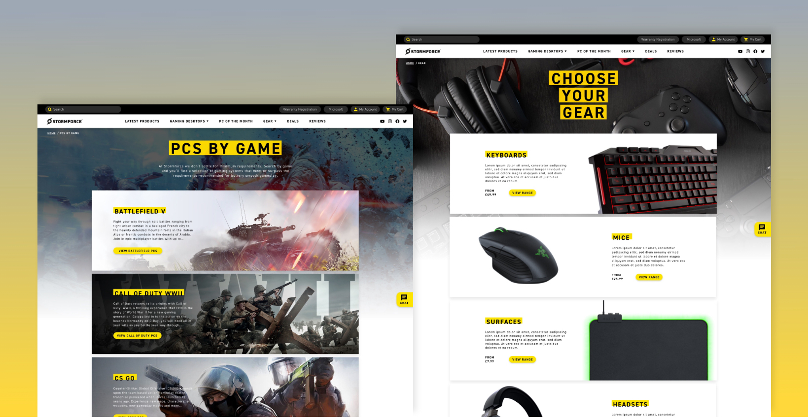 Stormforce Gaming website design