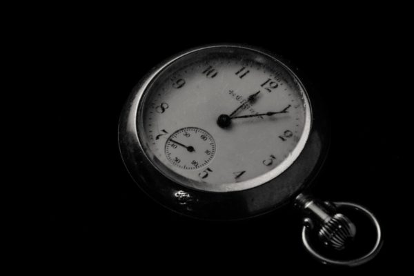 a black and white stopwatch