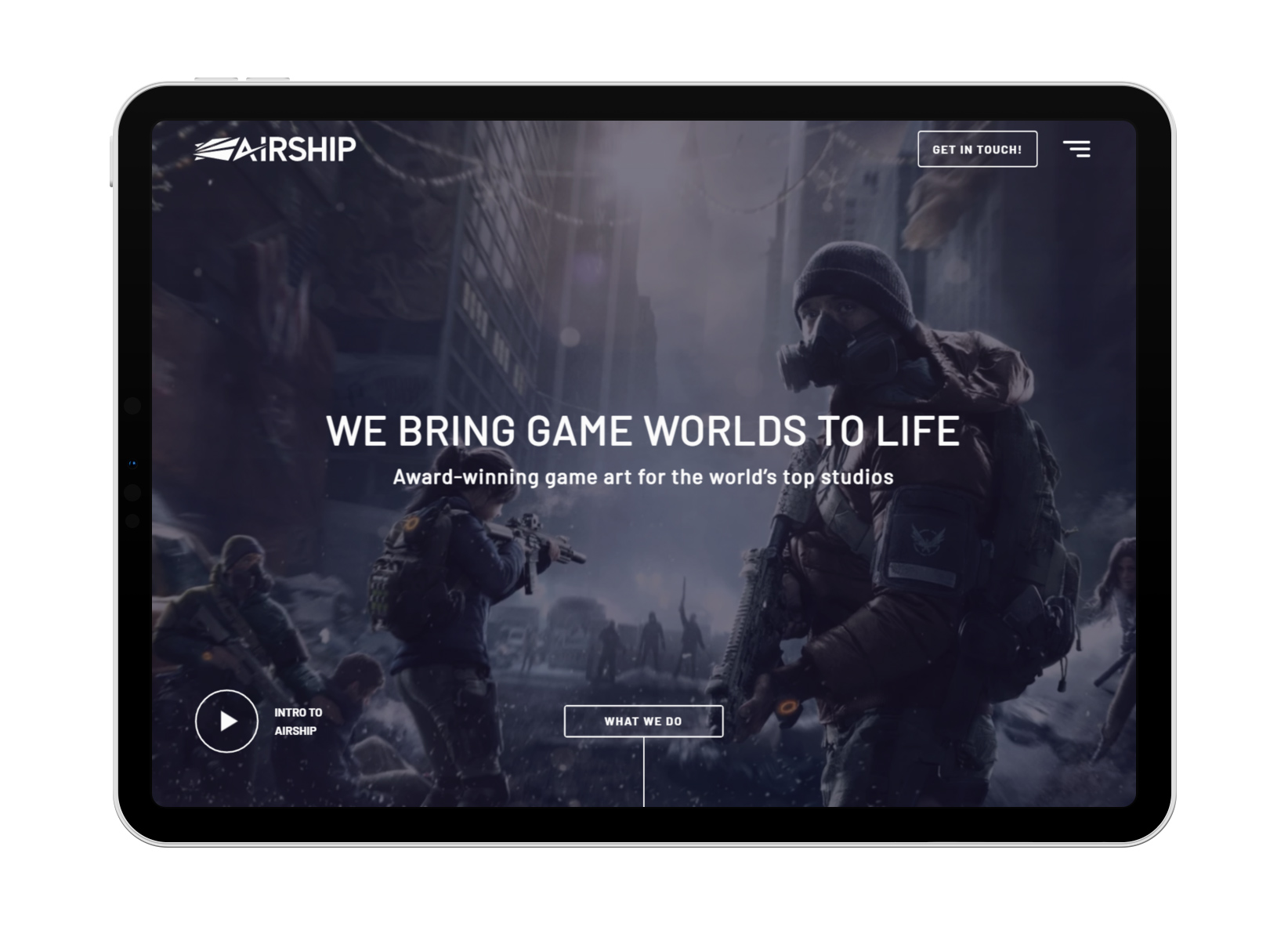 Airship Gaming website on a tablet 2