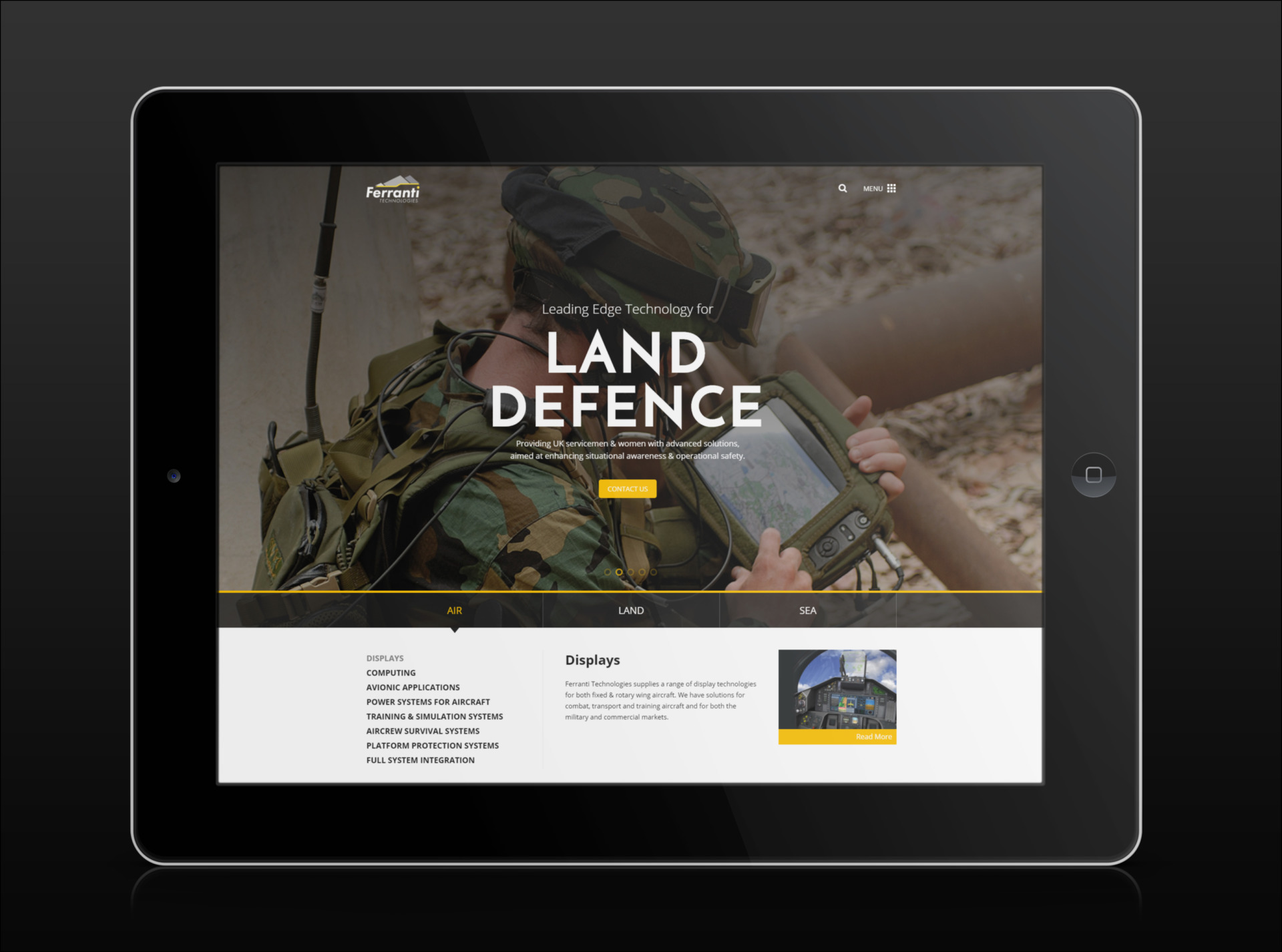 Ferrantie Technologies | Tablet screenshots