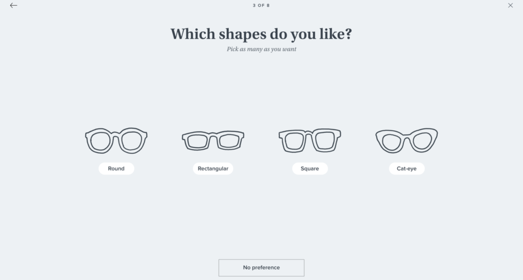 example of warby parker quiz funnel