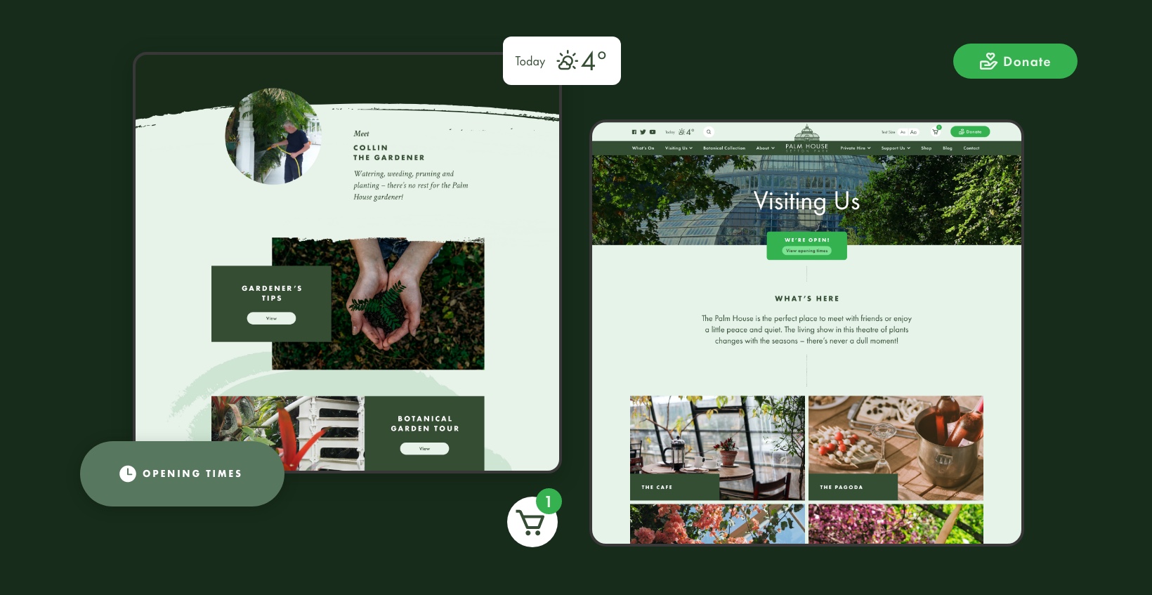 Sefton Park Palm House: Website Design - Tablets