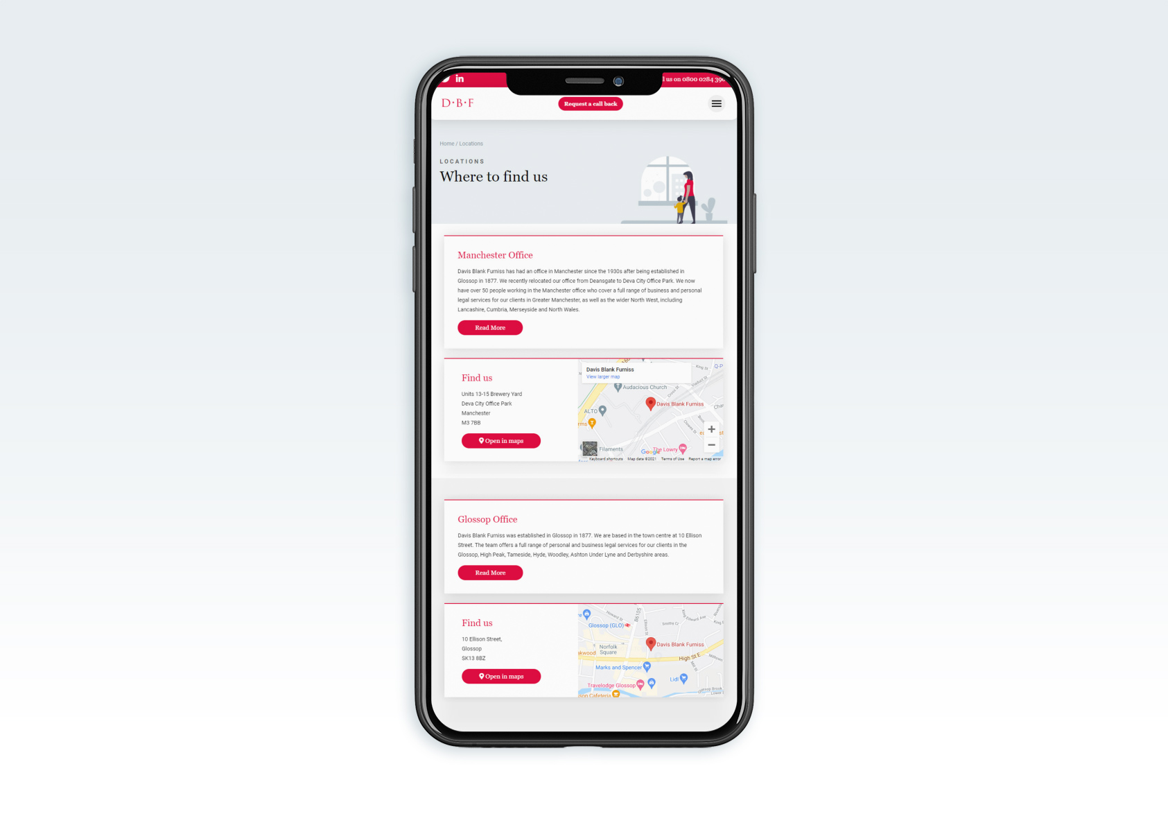 Davis Blank Furniss | Mobile Website Design for Solicitors