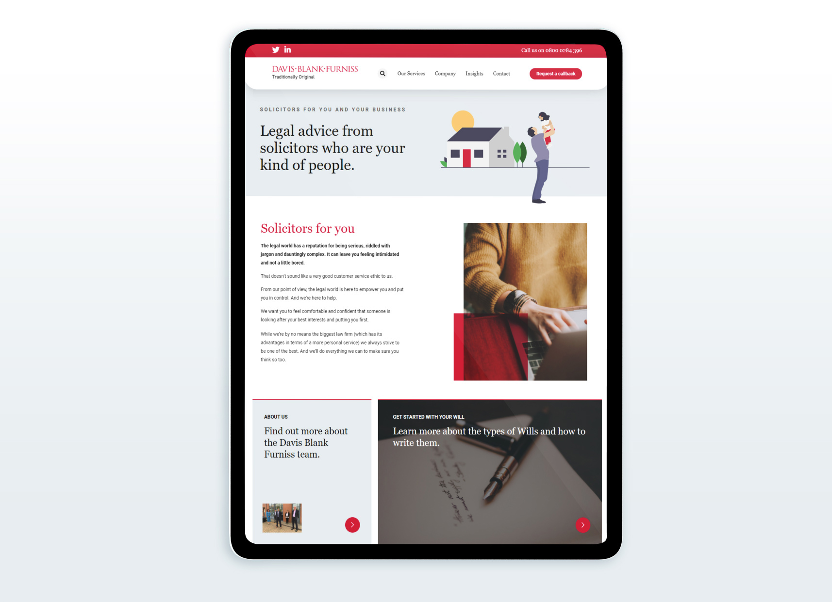 Davis Blank Furniss | Tablet Website Design for Solicitors