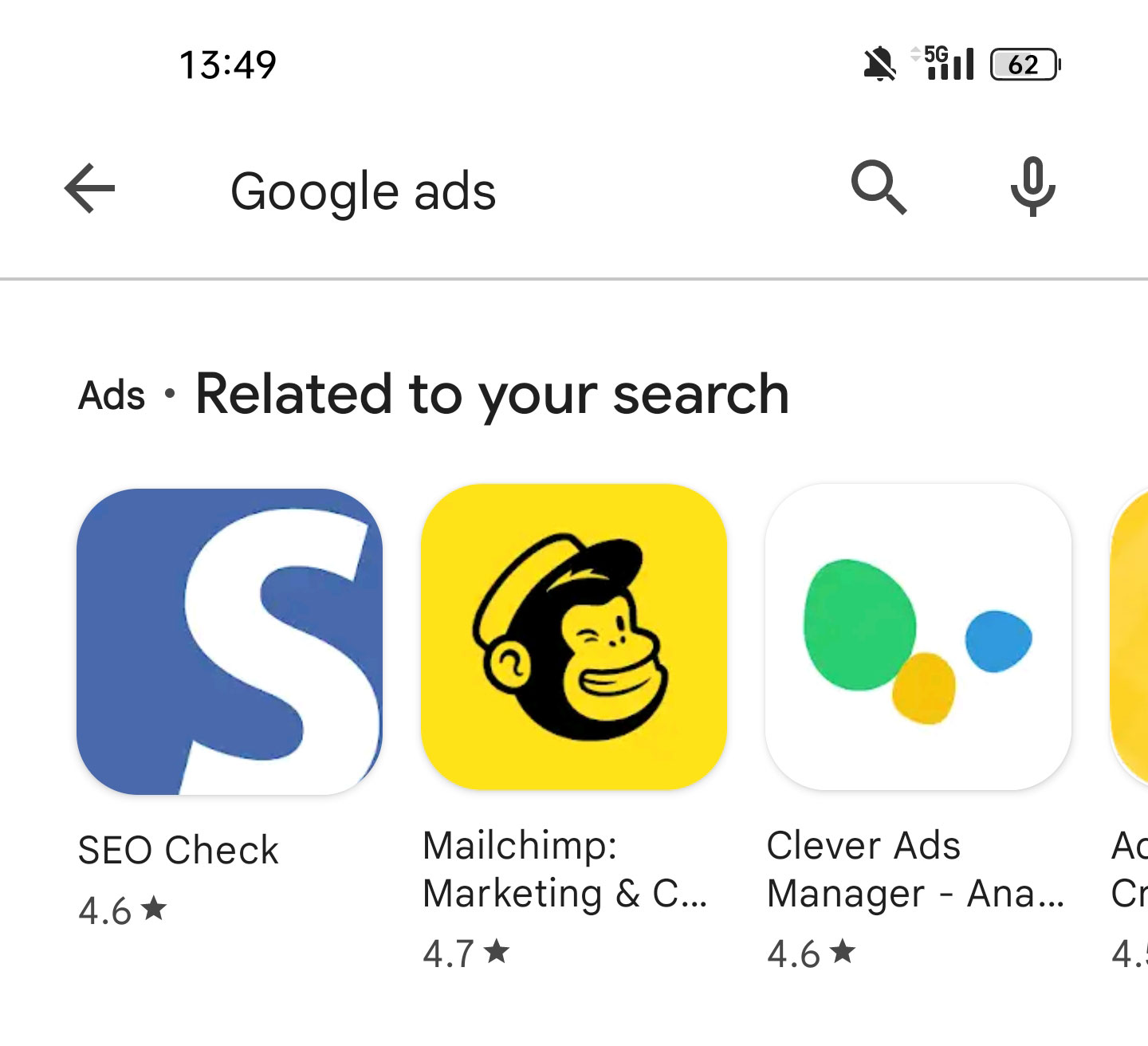 Example of app install advertising on Google Play