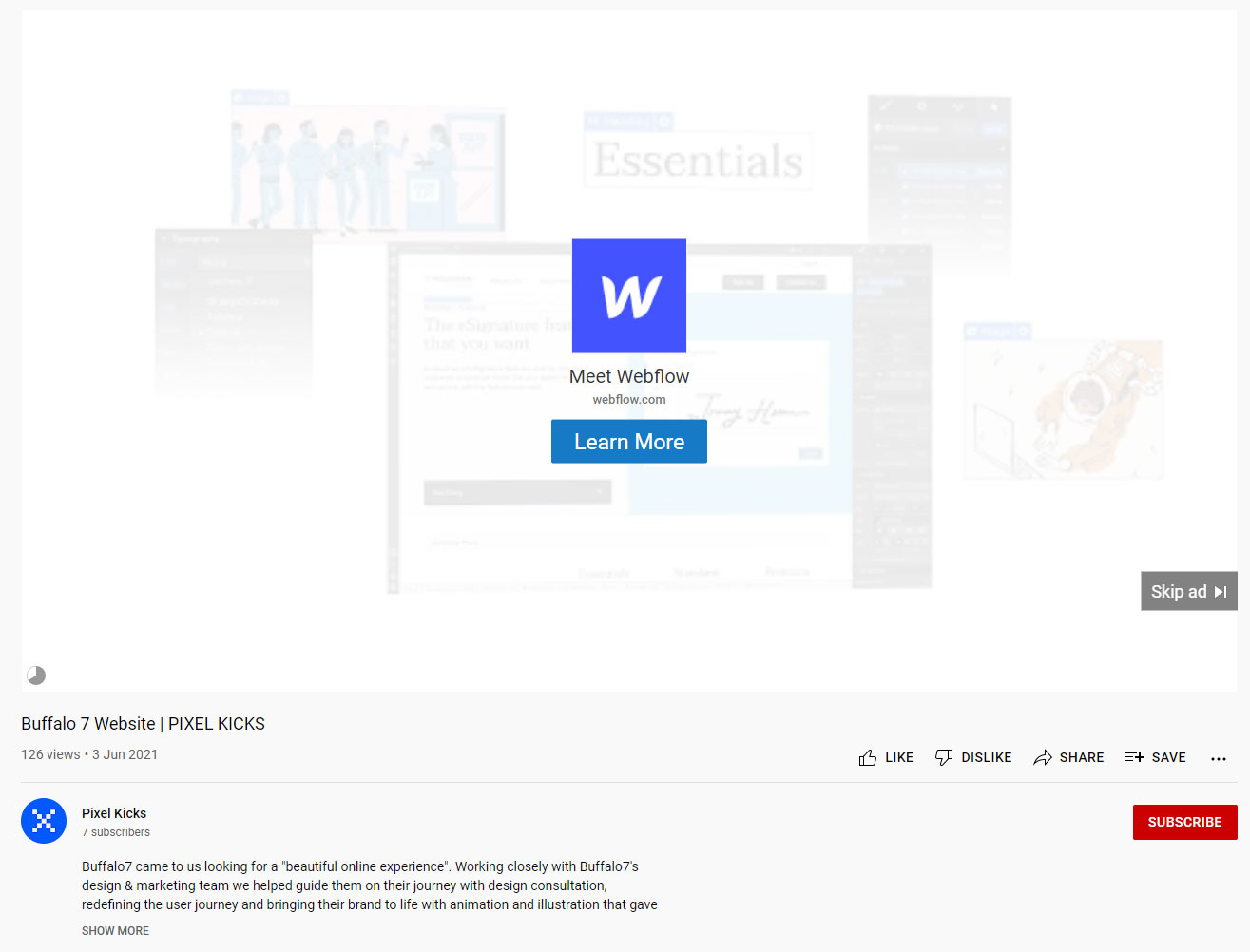 Example of skippaple in-stream video advertising on YouTube