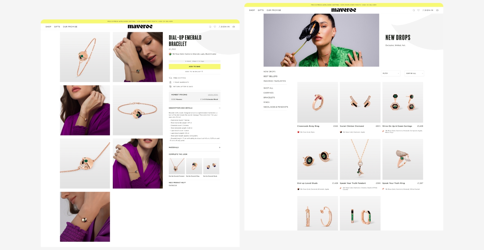 Maveroc | Jewellery Ecommerce Website Design 2