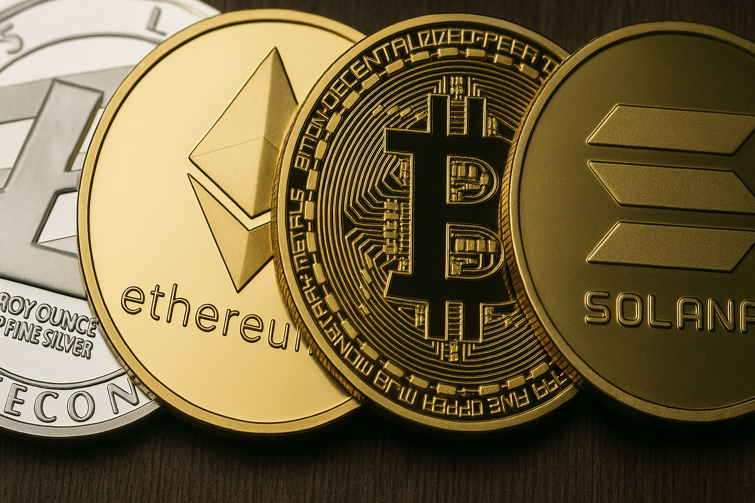 Bitcoin, Solana, Litecoin and Ethereum Cryptocurrencies