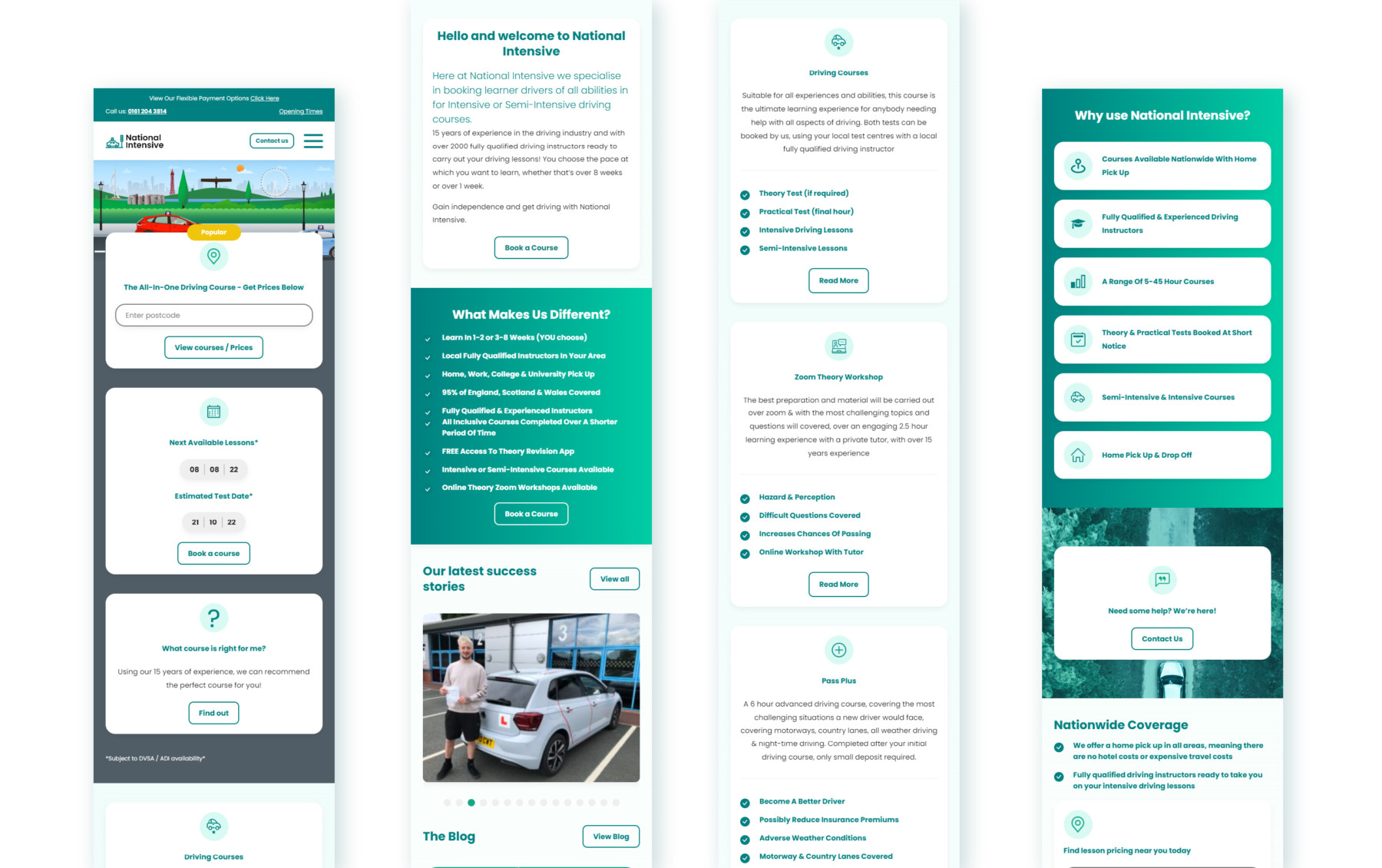 National Intensive | mobile friendly driving school website