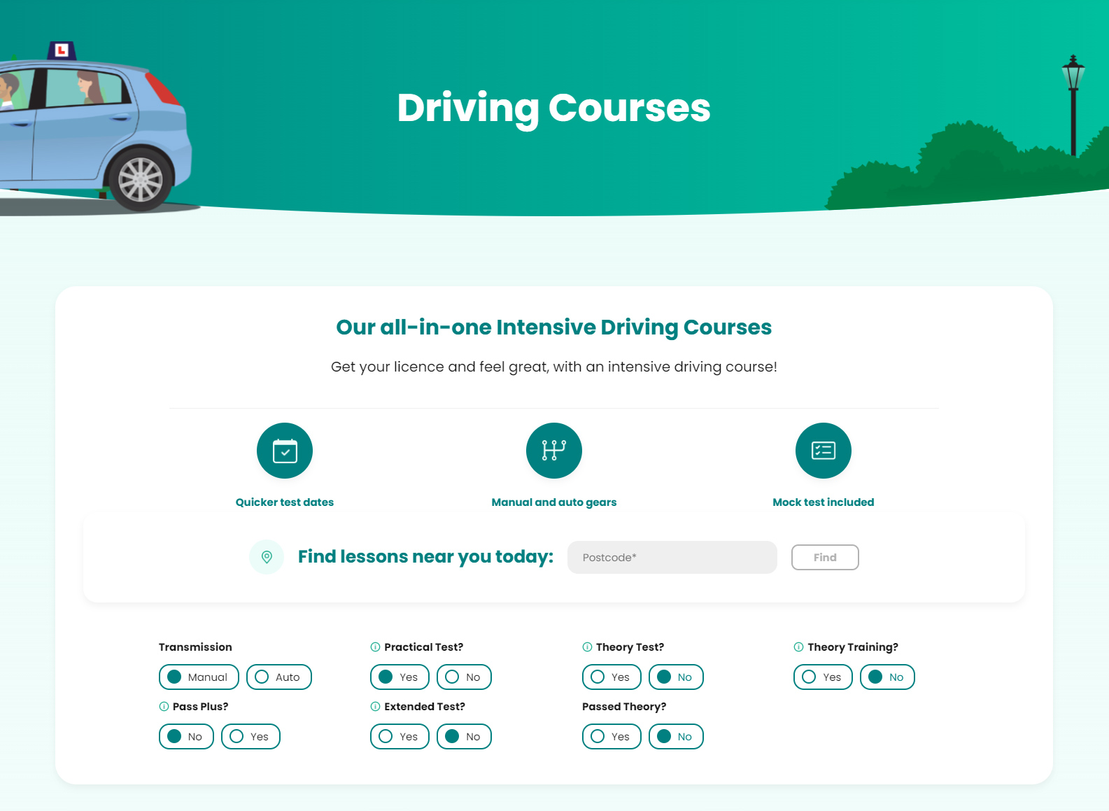 National Intensive | driving school website booking