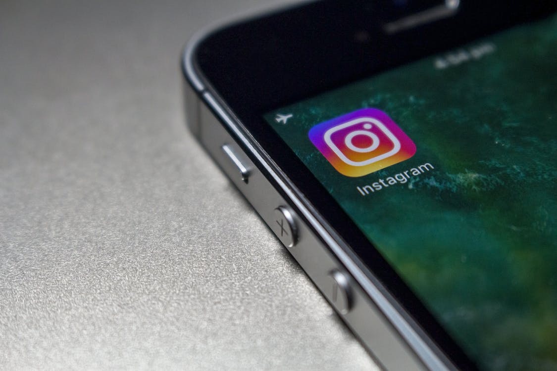 instagram logo on a phone