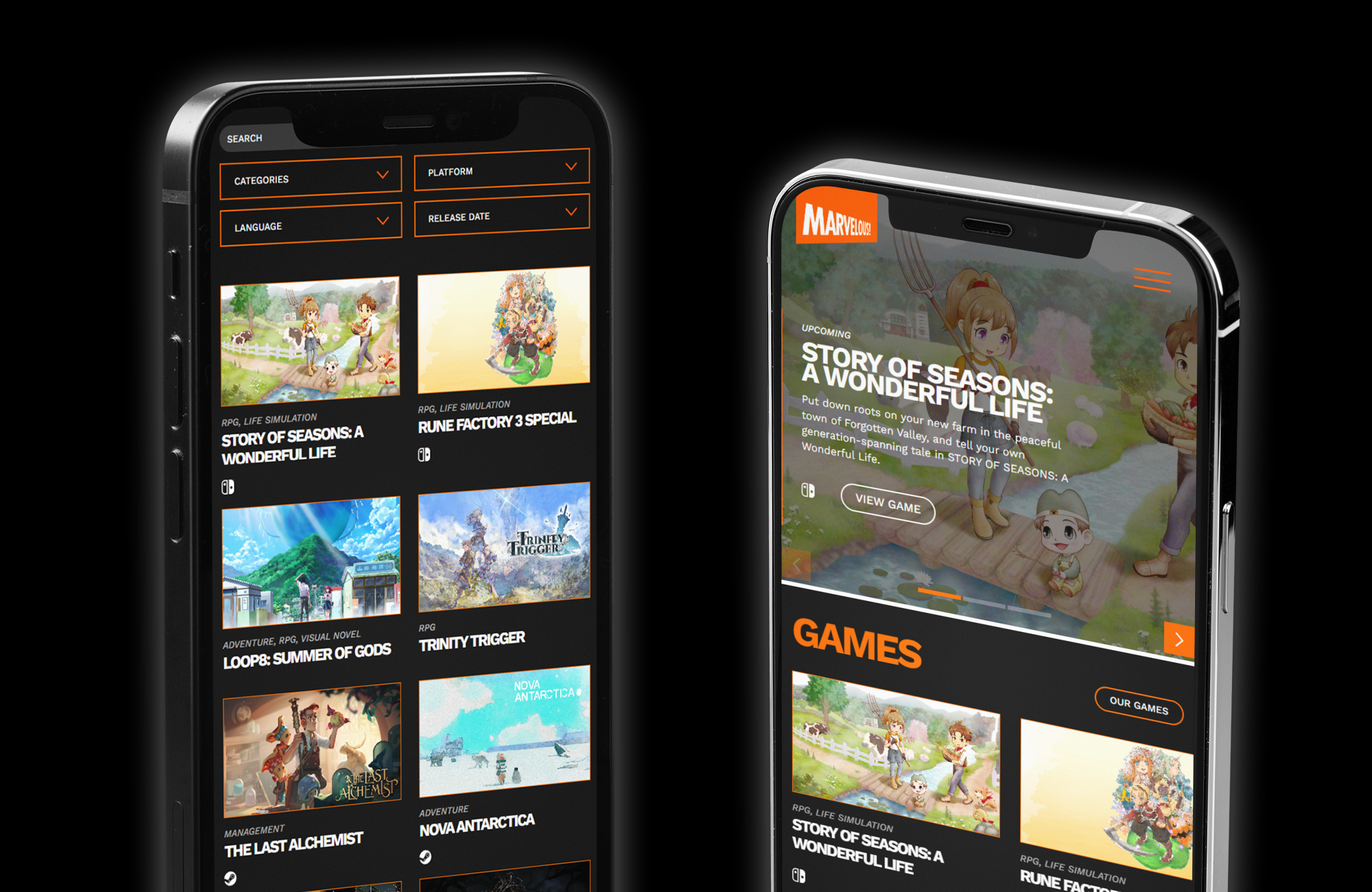 iPhone website development - Marvelous Games