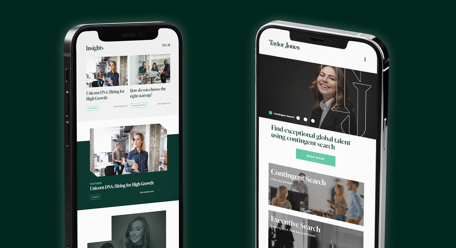 Taylor Jones | Recruitment website mobile