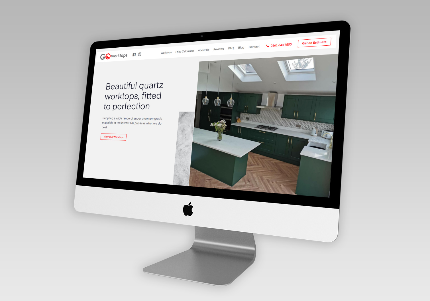 GQ Worktops - Kitchen Design Website | iMac