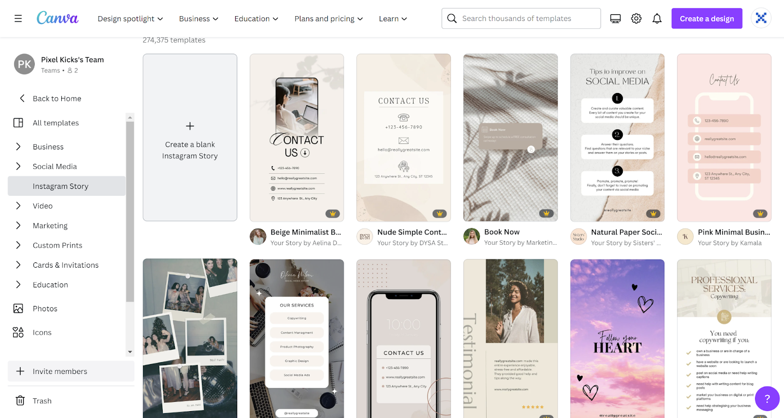canva instagram story templates