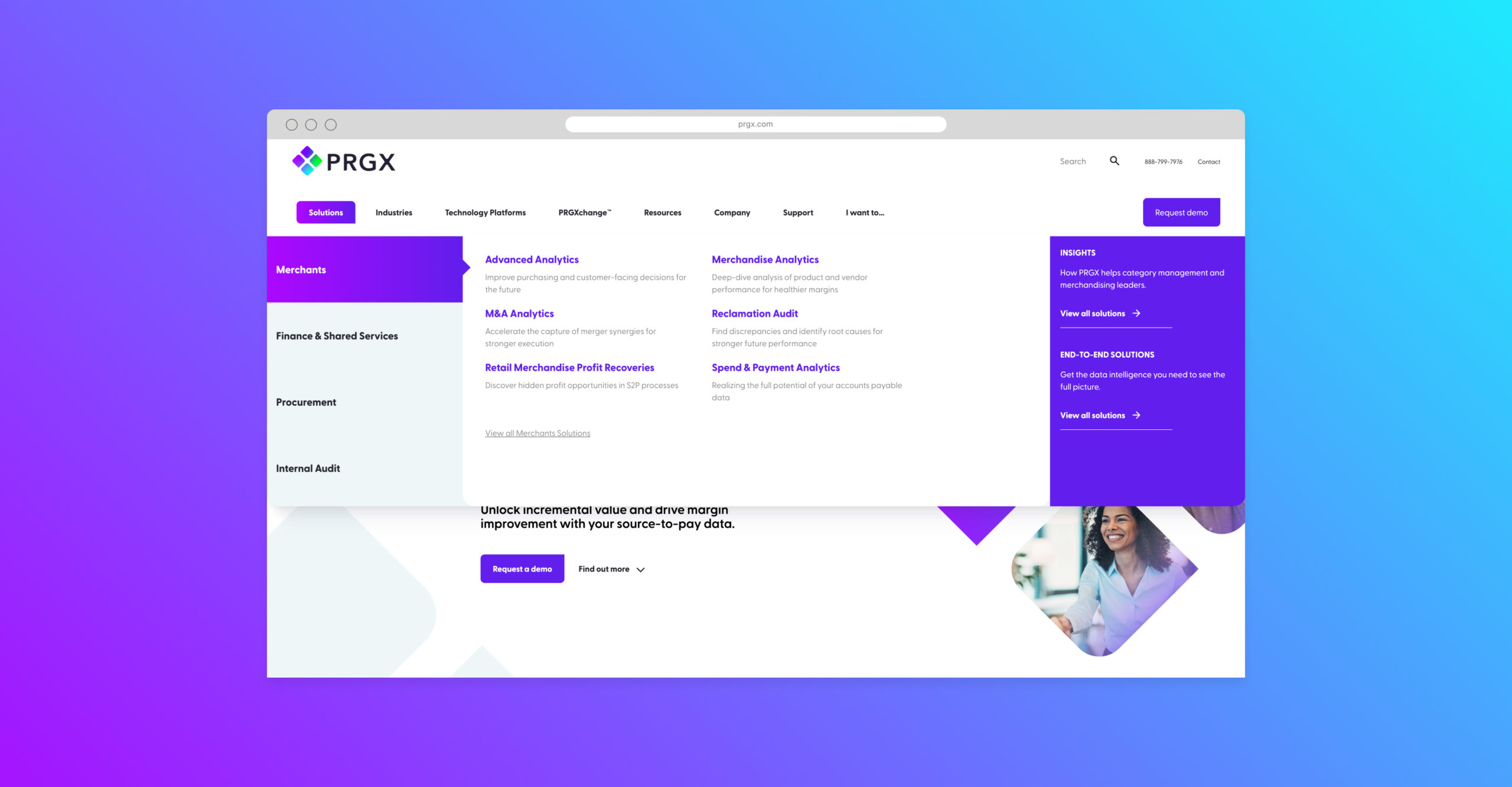 PRGX Global | Source to Pay | Website Mockup 1