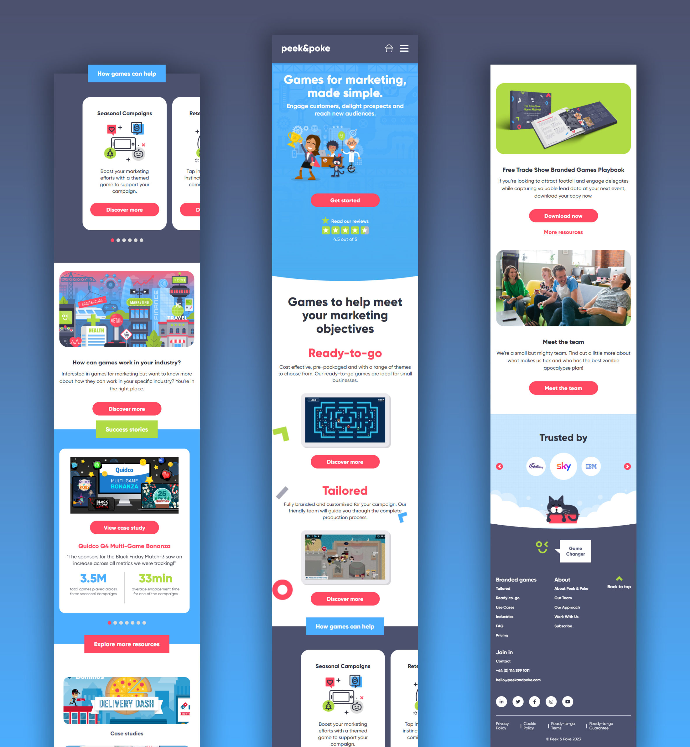 Peek & Poke | Mobile gaming website design