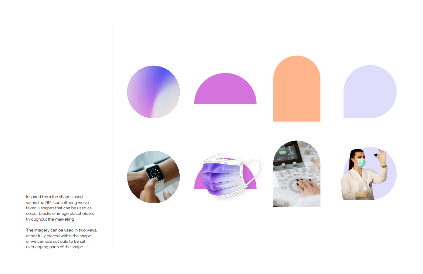 Medical business brand guidelines - shapes & colours