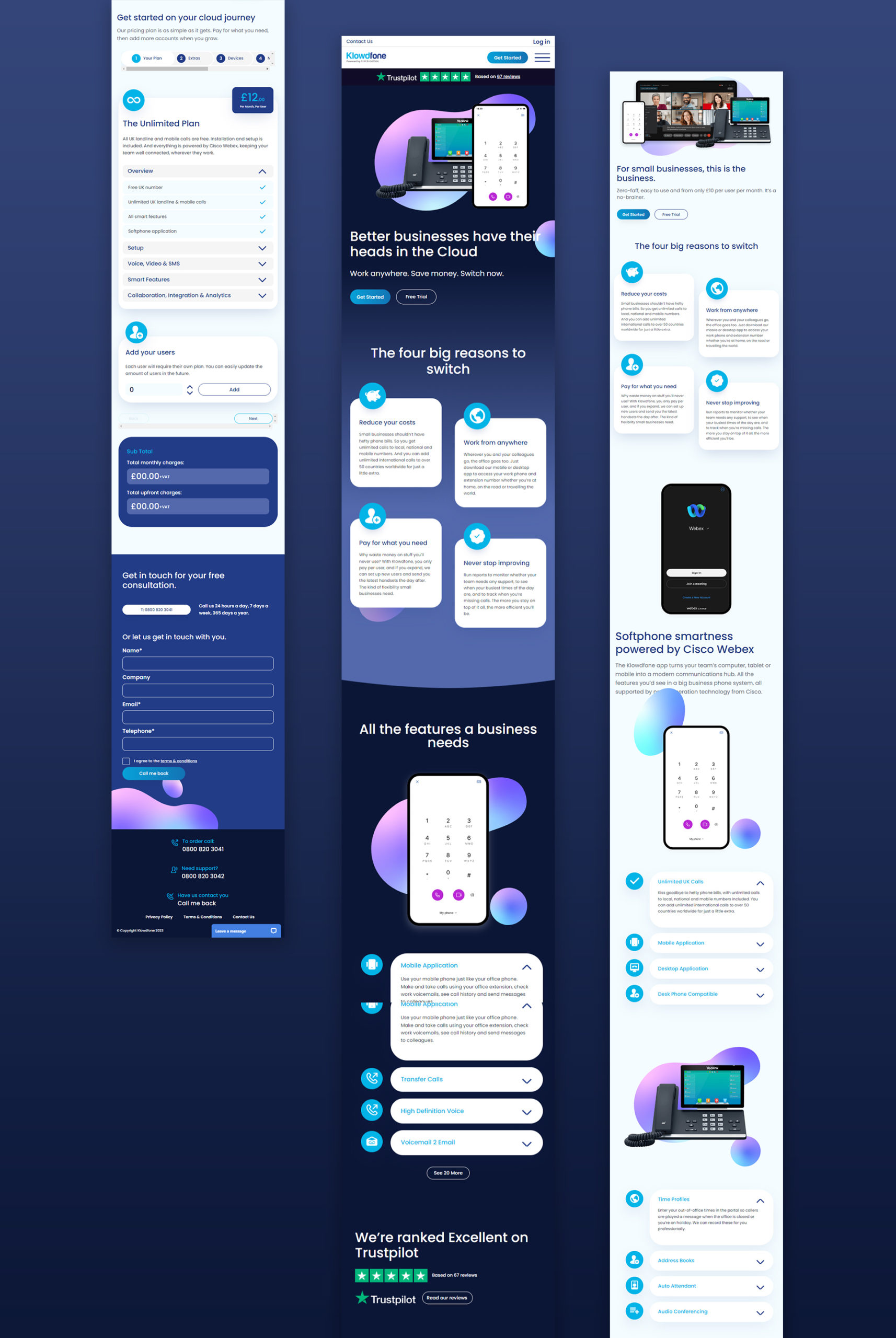 Klowdfone | Ecommerce development in Manchester for a VOIP business