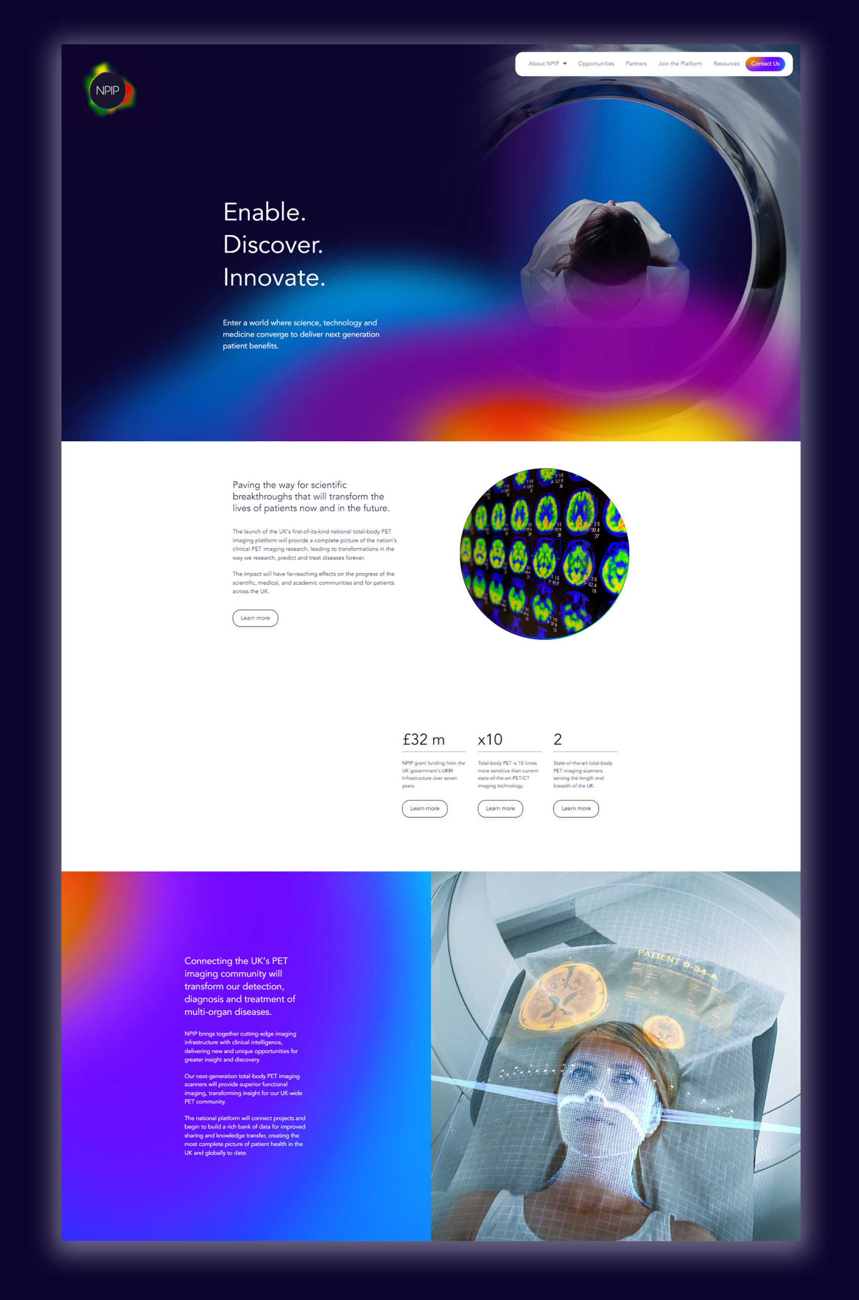 National PET Imaging Platform | Desktop website design 1