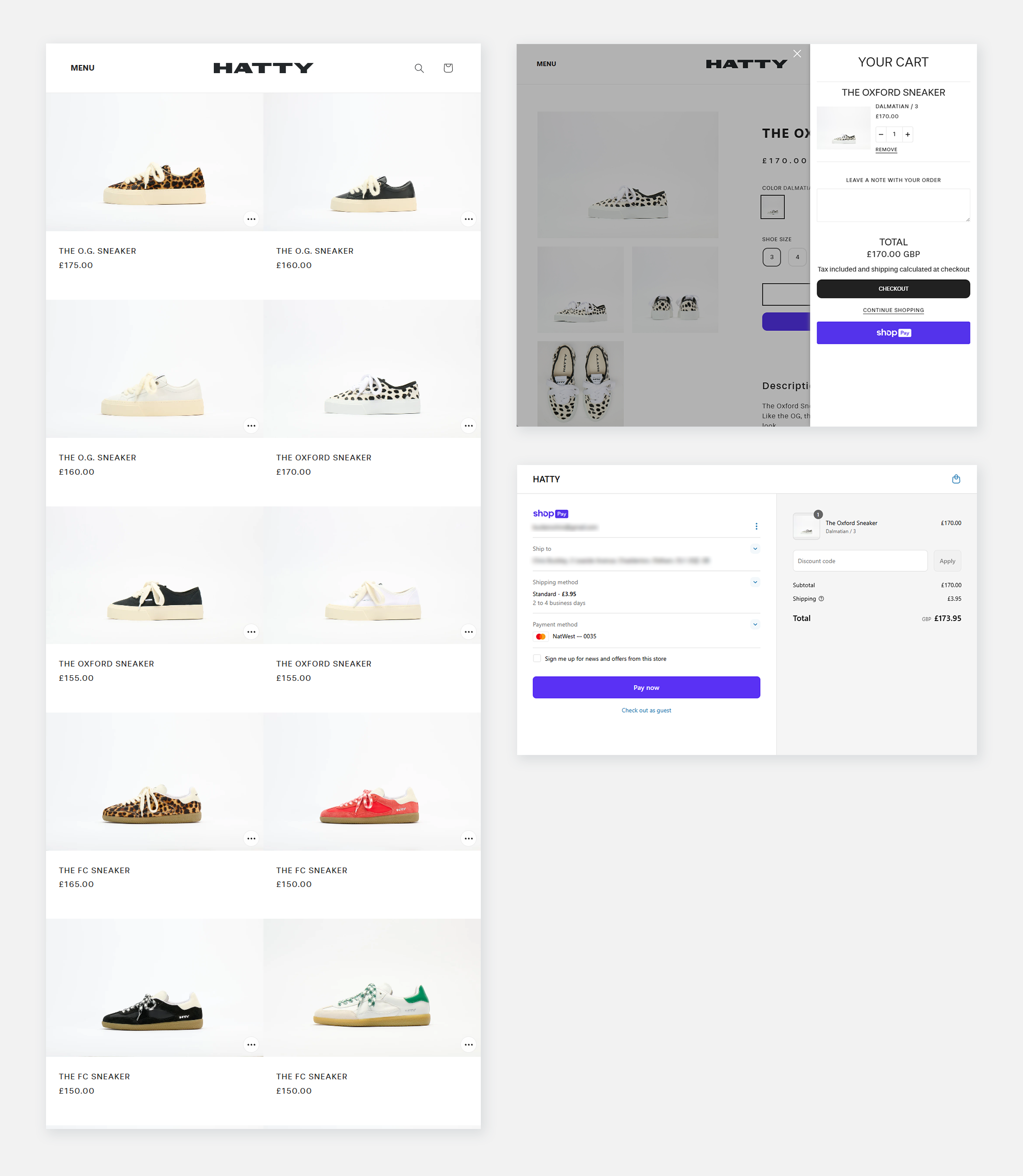 Hatty Footwear - Shopify Checkout