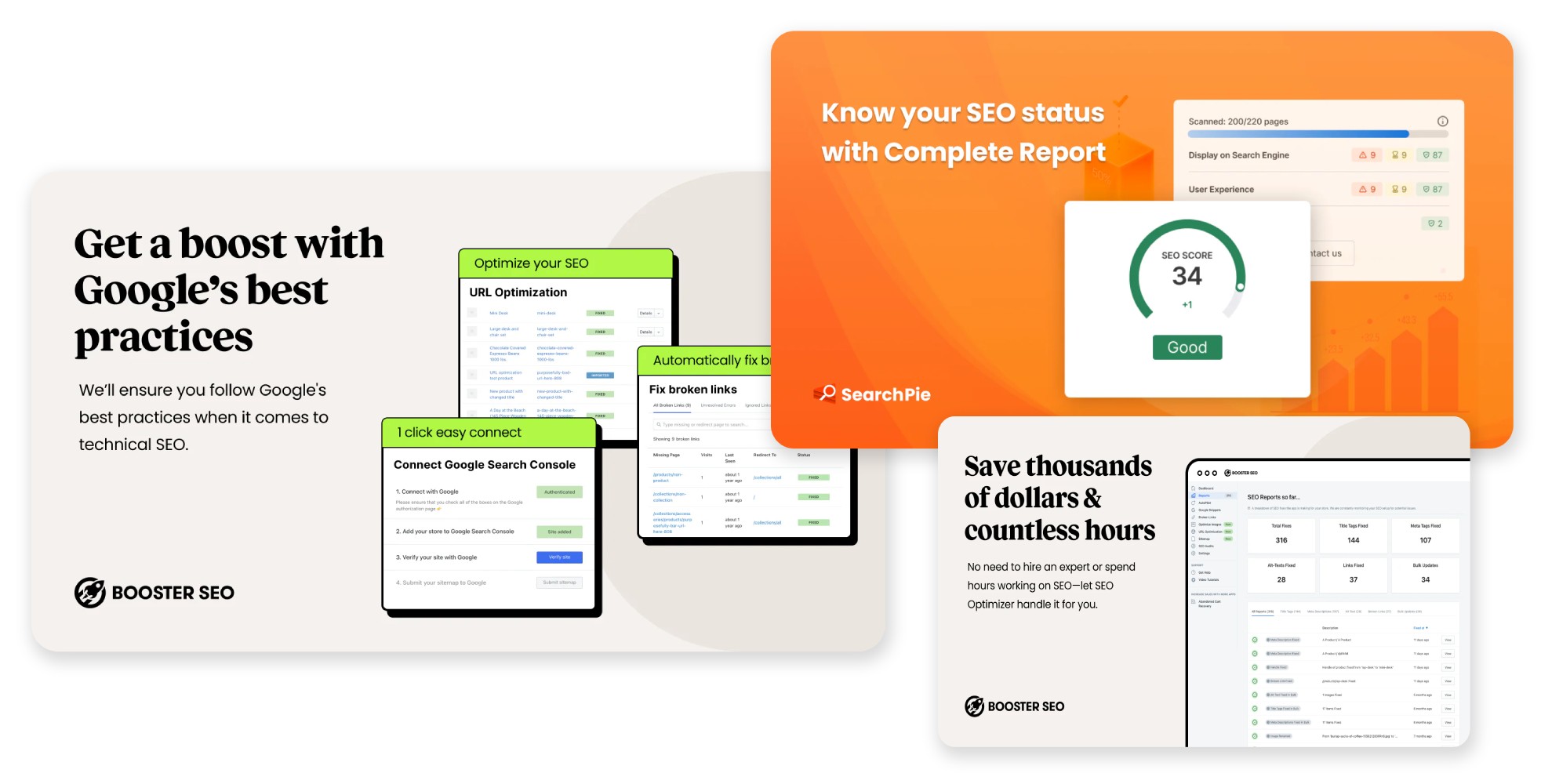 Shopify SEO apps: SearchPie & Booster