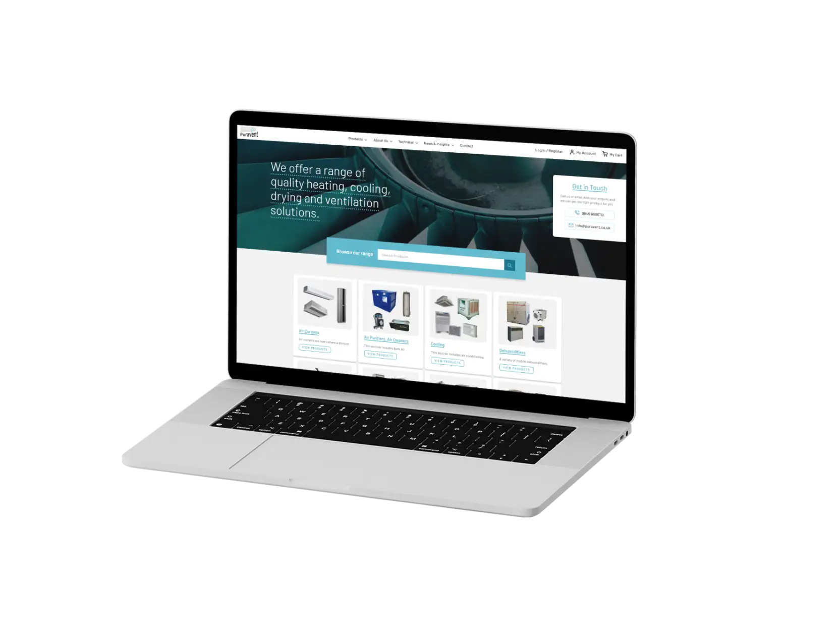 Magento store design by Pixel Kicks for Puravent