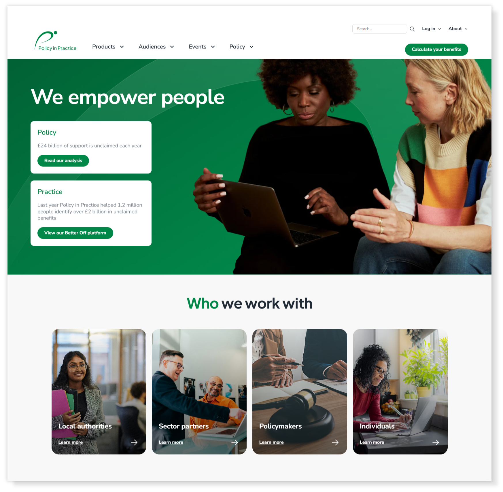 Policy in Practice | Desktop Homepage