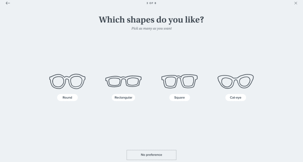 example of warby parker quiz funnel