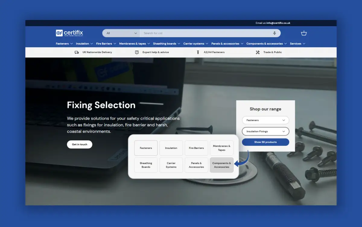 Certifix | B2B Building materials website in Shopify