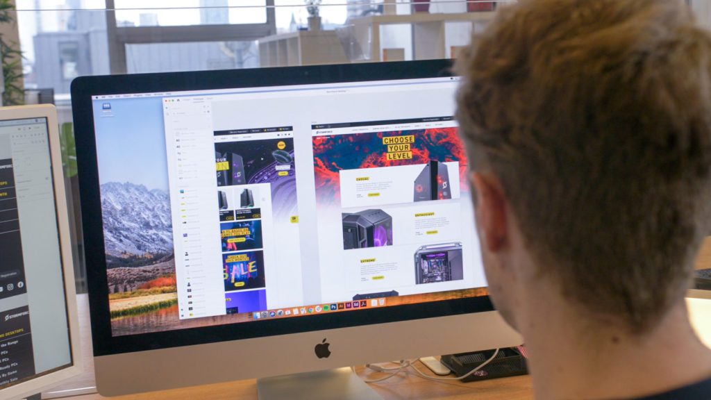 Designer creating a website in Adobe XD