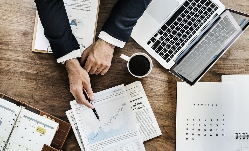 office worker with graph