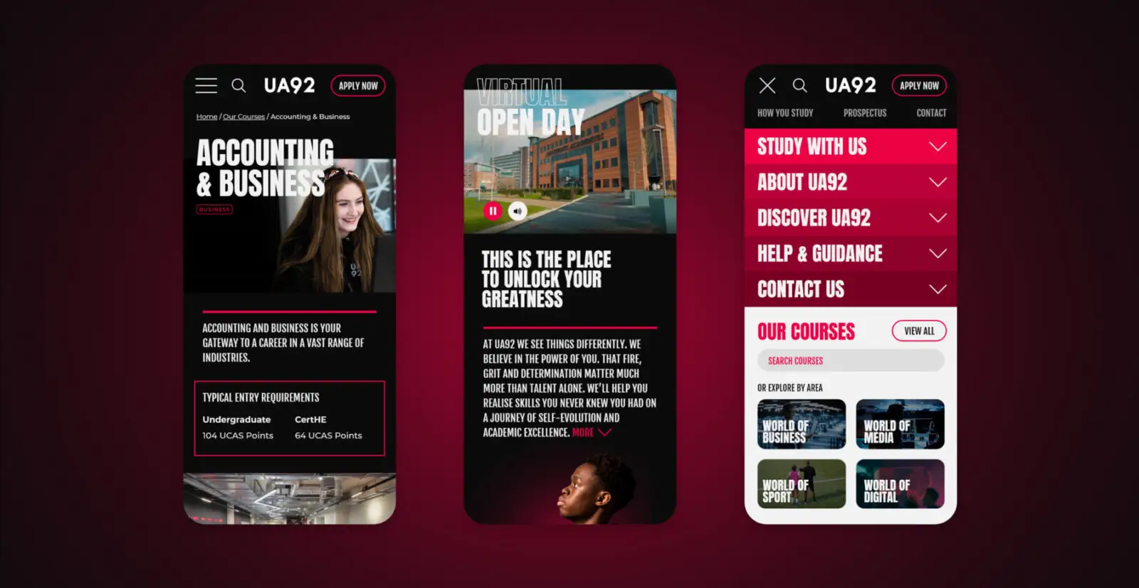 UA92: A future-ready website for a disruptive higher education institution