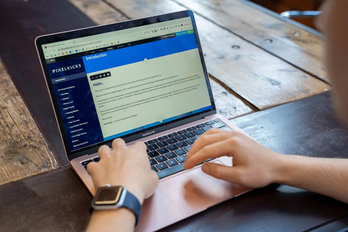 A website proposal from a Manchester Shopify agency