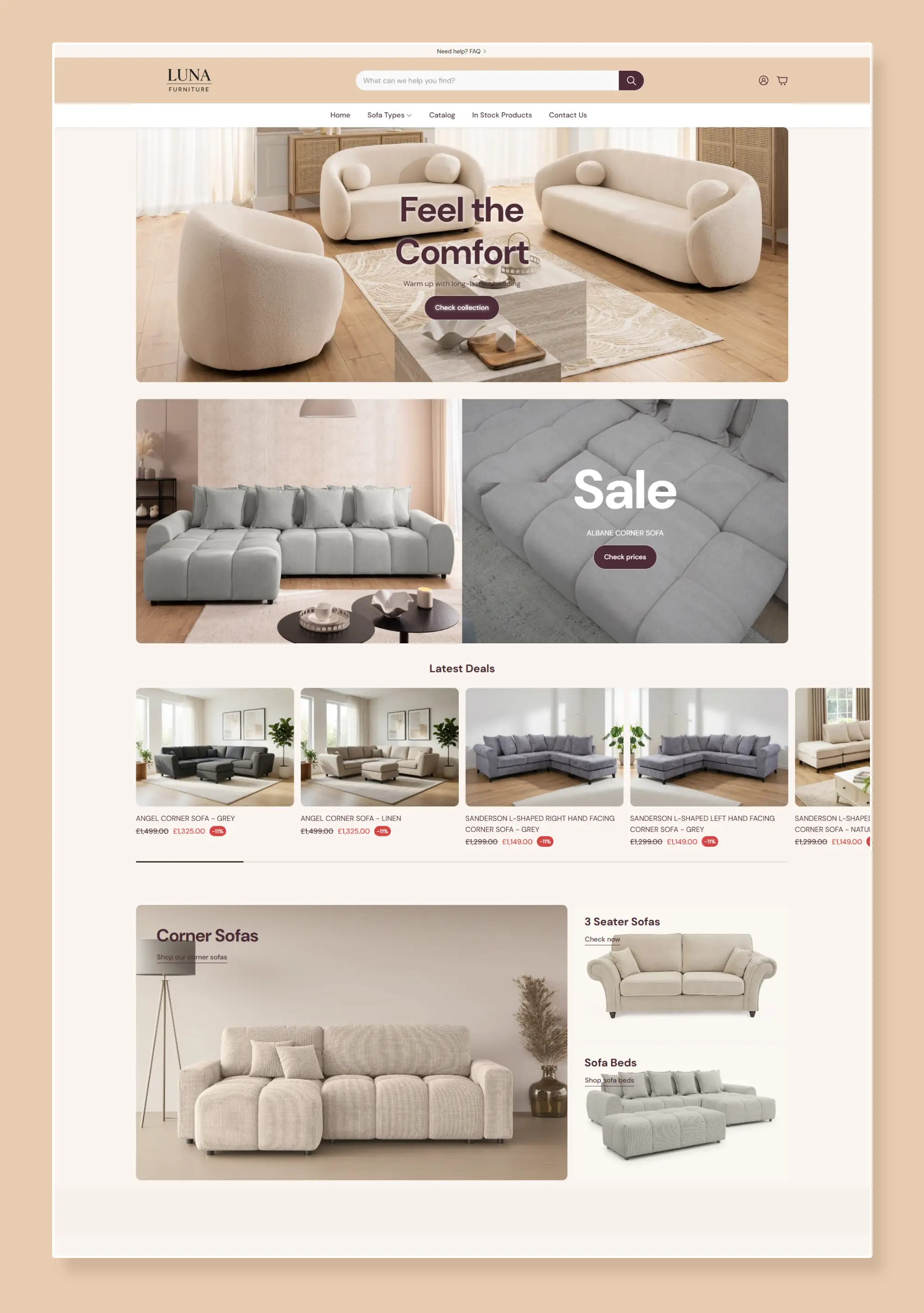 Building a Shopify furniture website for Luna Furniture