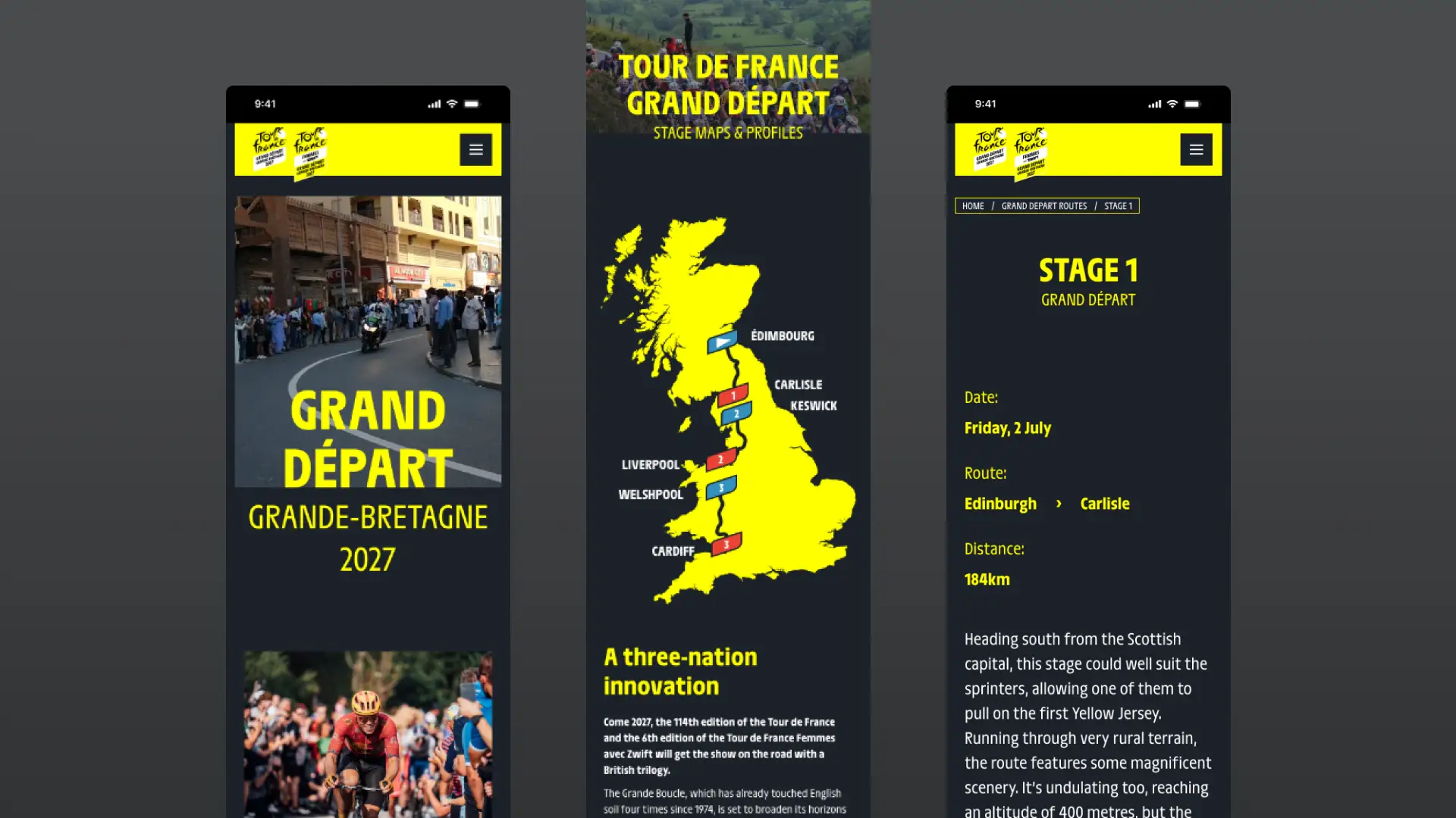 Tour de France Grand Départ | Website Design