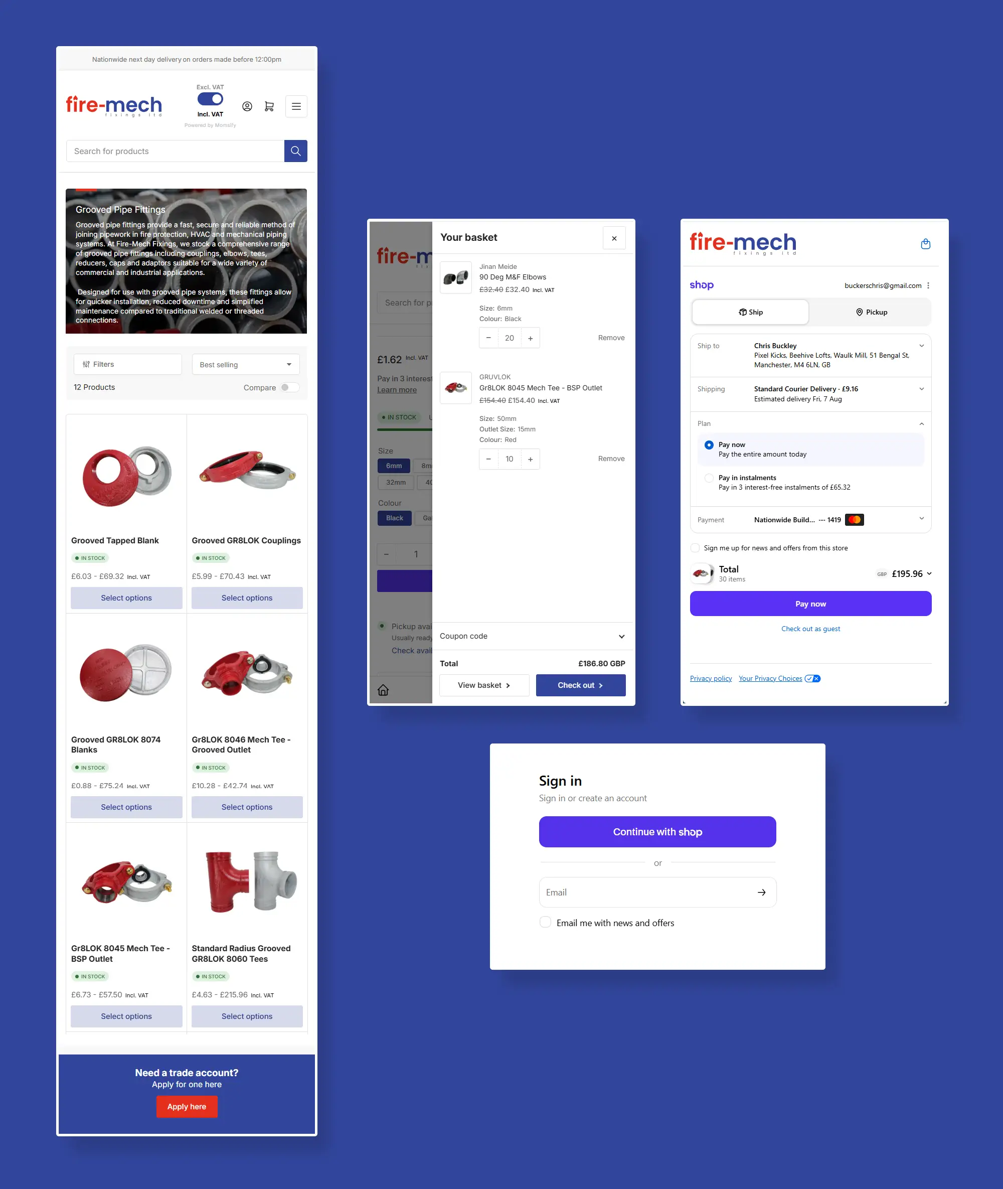 Fire Mech Fixings | WooCommerce to Shopify migration mobile