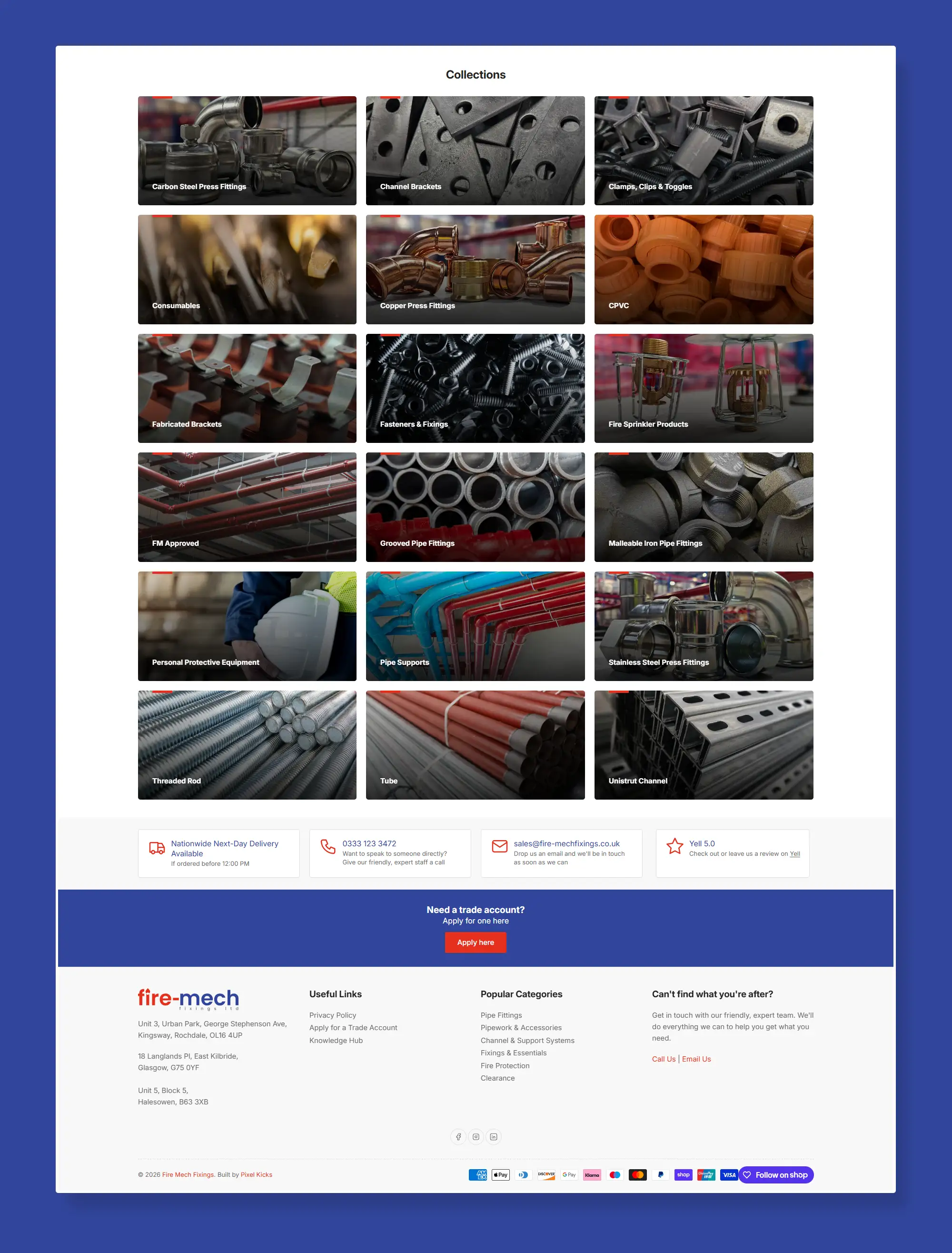 Visual collection page for Shopify